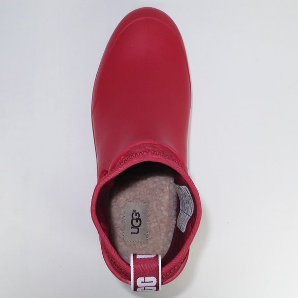 UGG Chevonne Rain Boots Fur Insole Ribbon Red NEW - Picture 6 of 6